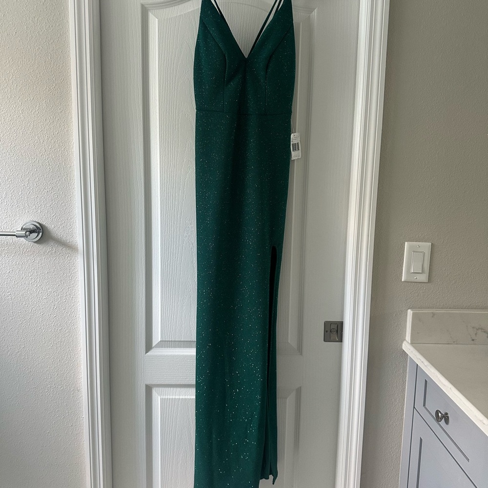 Jodi Kristopher Sparkling Green Maxi Dress